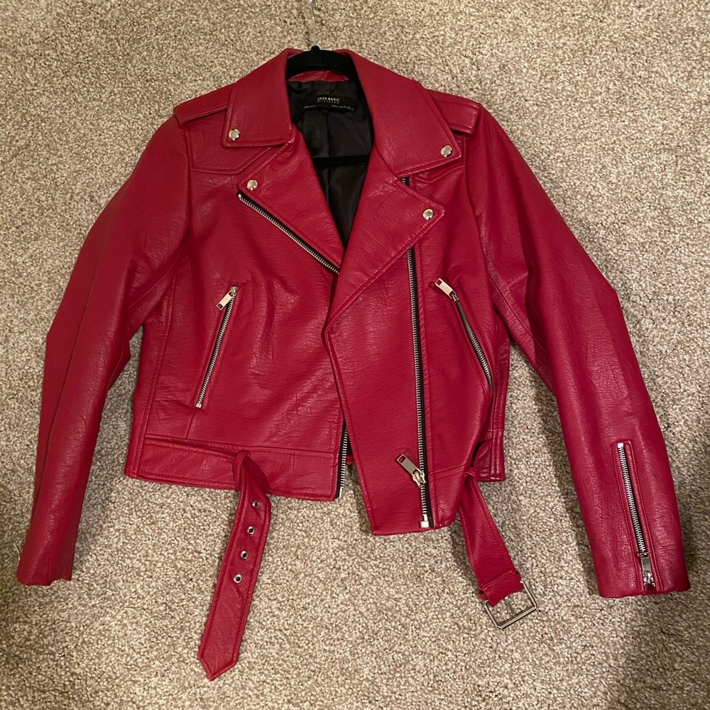 ZARA- Stylish Red Jacket w/Zippers